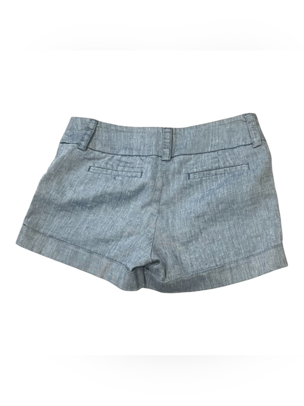 Express Bluish Gray Cuffed Linen Blend MIDI Low Rise Shorts Size 2 - Picture 2 of 11